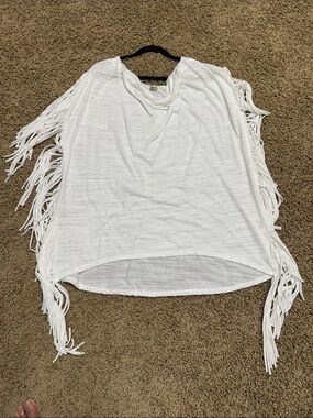 Women’s White Fringe Swim Coverup